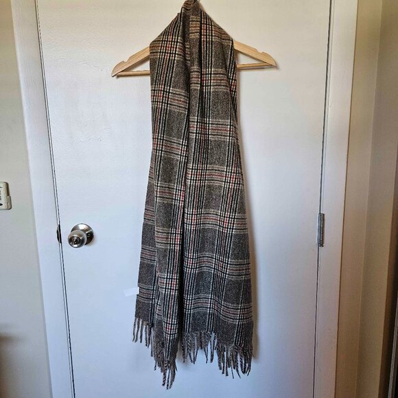 Vernacular Plaid Scarf | Academia Preppy Neutral Fall Accessory - NWT - Picture 2 of 5